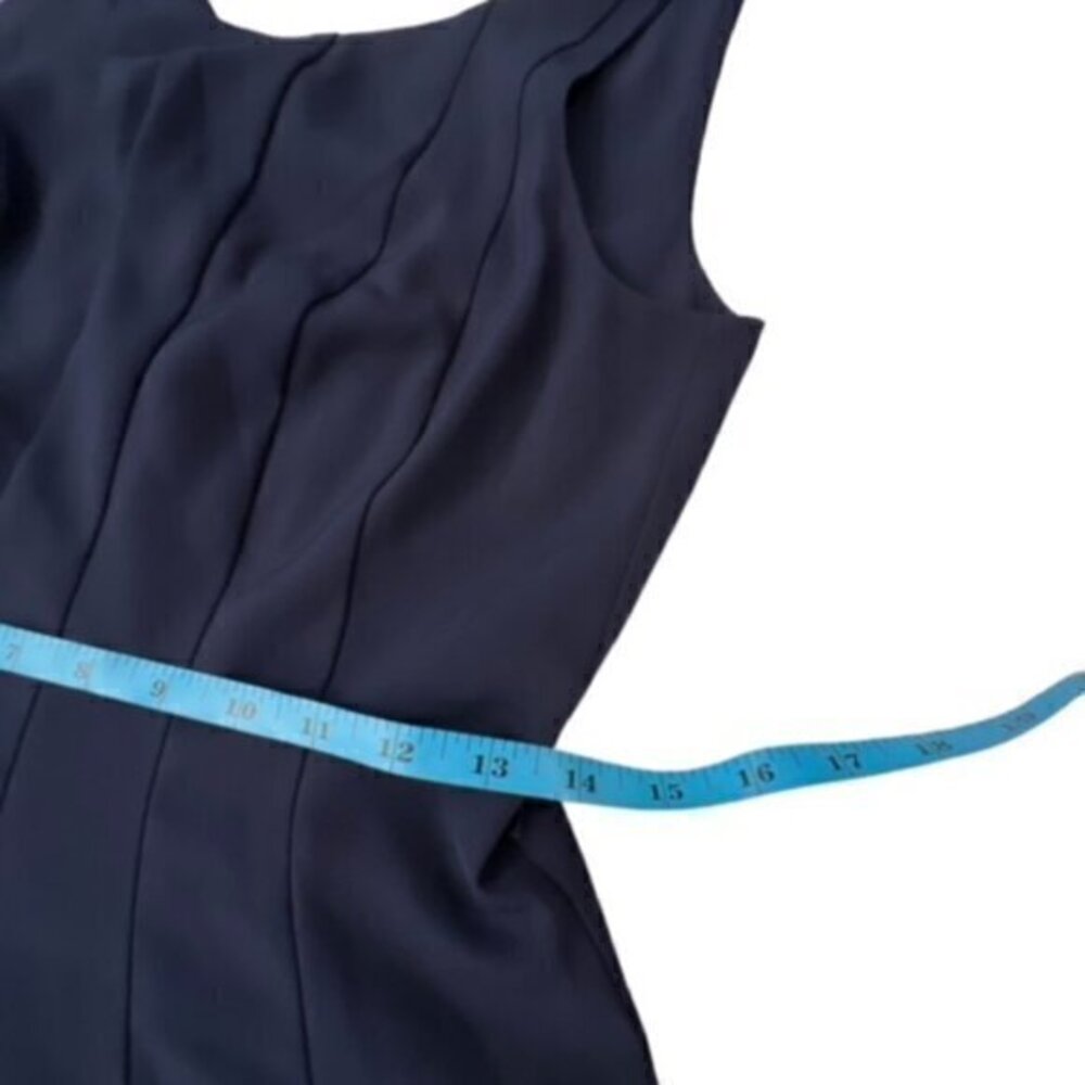 NY&C Womens Fit & Flare Dress Size 4 Sleeveless Belted Lined Full Skirt Blue EUC - Picture 11 of 15